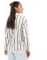 ASOS DESIGN football varsity top in pink stripe