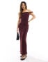 Фото #2 товара ASOS DESIGN twist shoulder maxi dress in burgundy