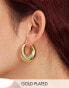 Фото #1 товара Lost Souls stainless steel 80s volume hoop earrings in 18k gold plated