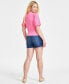 Women's High Rise Raw-Hem Jean Shorts, Created for Macy's