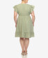 Фото #2 товара Plus Size Ruffle Sleeve Knee-Length Dress