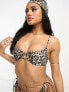 Фото #4 товара South Beach mix & match underwire bikini top in leopard print