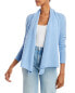 AQUA Cashmere Draped Open-Front Cashmere Cardigan Heather Blue S