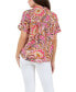 Women's Printed Satin Like Top with Collar