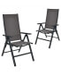 Фото #1 товара 2PCS Patio Folding Dining Chairs Aluminum Adjustable Back