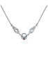 Фото #1 товара Bling Jewelry traditional Irish Simulated Red Garnet Cubic Zirconia BFF Celtic Friendship Heart Trinity Love Knot Claddagh Collar V Necklace Statement For Women .925 Sterling Silver