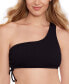 ფოტო #1 პროდუქტის Juniors' One-Shoulder Side-Cinch Bikini Top, Created for Macy's
