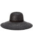 Фото #1 товара Bruno Magli Wide Brim Leather-Trim Straw Hat Women's Black