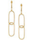 ფოტო #3 პროდუქტის Double Oval Paperclip Drop Earrings in 10k Gold