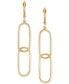 Фото #3 товара Double Oval Paperclip Drop Earrings in 10k Gold