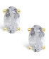 ფოტო #5 პროდუქტის White Topaz (1/2 ct. t.w.) Stud Earrings in 14K White Gold or 14K Yellow Gold