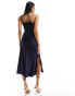 Фото #8 товара YAS Bridesmaid satin cami maxi dress in deep rich navy - NAVY