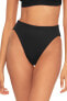 Фото #1 товара Becca by Rebecca Virtue 297194 Ribbed Banded High Waist Bikini Bottom, Black, M