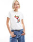 Фото #1 товара ASOS DESIGN baby tee with watermelon cocktail graphic in white