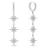 Long silver earrings Star EA791W