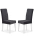 Фото #2 товара Dalia Modern and Contemporary Dining Chair in Black Velvet with Acrylic Legs - Set of 2