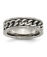 Фото #1 товара Titanium Brushed Chain Inlay Wedding Band Ring