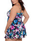 Фото #3 товара Plus Size Floral-Print Swim Dress, Created for Macy's