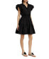 ფოტო #3 პროდუქტის Women's Nicollete Cotton Puffed-Sleeve Tiered Mini Dress