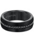 ფოტო #3 პროდუქტის Men's Sapphire 8mm Band (9/10 ct. t.w.) in Black Tungsten Carbide