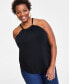 ფოტო #1 პროდუქტის Plus Size Hardware-Trim Halter Top, Created for Macy's