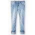 Фото #1 товара Seven7 Big Girls Blue Light Wash Denim Pearl Wide Cuff Ankle Skinny Jean Size 12