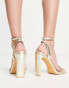 Фото #4 товара Glamorous Wide Fit strappy heel sandals in gold