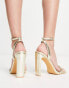 Фото #2 товара Glamorous Wide Fit strappy heel sandals in gold