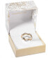 Фото #2 товара Tri-Tone Silver, Gold Plated, 18K Rose Gold Plated 3-Pc. Set Pavé Wavy Rings, Created for Macy's