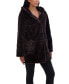 Women's Hooded Grooved Faux Fur Coat