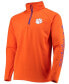 Men's Orange Clemson Tigers Terminal Tackle Fleece Raglan Omni-Shade Quarter-Zip Jacket