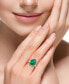 ფოტო #2 პროდუქტის EFFY® Green Onyx (7-5/8 ct. t.w.) & Diamond (3/8 ct. t.w.) Pear Halo Ring in 14k Gold