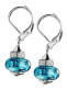 Shiny Sea Depth earrings with pure silver in Lampglas ESH5 pearls