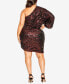 ფოტო #2 პროდუქტის Plus Size Sequin Stripe Dress