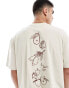 Фото #2 товара ASOS DESIGN oversized t-shirt in beige towelling with back embroidery