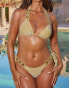 Фото #4 товара Moda Minx X Sophie Piper Boujee tie side bikini bottom in gold metallic