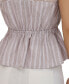 ფოტო #4 პროდუქტის Women's Lace-Trim Striped Peplum Top