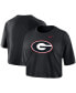 ფოტო #1 პროდუქტის Women's Black Georgia Bulldogs Cropped Performance T-shirt