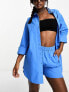 Фото #3 товара Lindex relaxed poplin beach shirt co-ord in blue