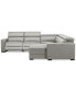 Фото #15 товара Nevio 124" 5-Pc. Leather Sectional with 2 Power Recliners, Headrests and Chaise, Created For Macy's