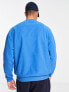 ASOS Actual oversized polar fleece sweatshirt with logo applique in blue