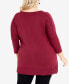 Фото #2 товара Plus Size Sheila Mix Media 3/4 Sleeve Top