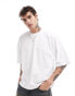 ASOS DESIGN extreme oversized in heavyweight 240gsm t-shirt in white with back print