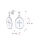 ფოტო #3 პროდუქტის Christian Religious Spiritual White Enamel Oval Fleur De Lis Dangle Cross Earrings For Women Teens .925 Sterling Silver