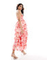 Pretty Lavish tiered ruffle midaxi dress in pink floral