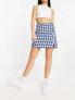 Фото #3 товара River Island boucle dogtooth print skirt co-ord in blue