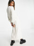 Фото #7 товара Only knitted v neck maxi dress in cream