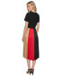 Фото #8 товара Women's Colorblocked Pleated Midi Dress