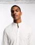 Фото #9 товара ASOS DESIGN easy iron slim fit poplin shirt with grandad collar in white