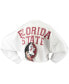 Фото #4 товара Women's White Florida State Seminoles Raw Hem Cropped Long Sleeve T-shirt